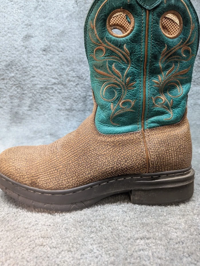 Twisted X Western Boots EZ Rider Womens Size 10M Teal Tan Round Toe WEZ0006 - Image 4 of 4