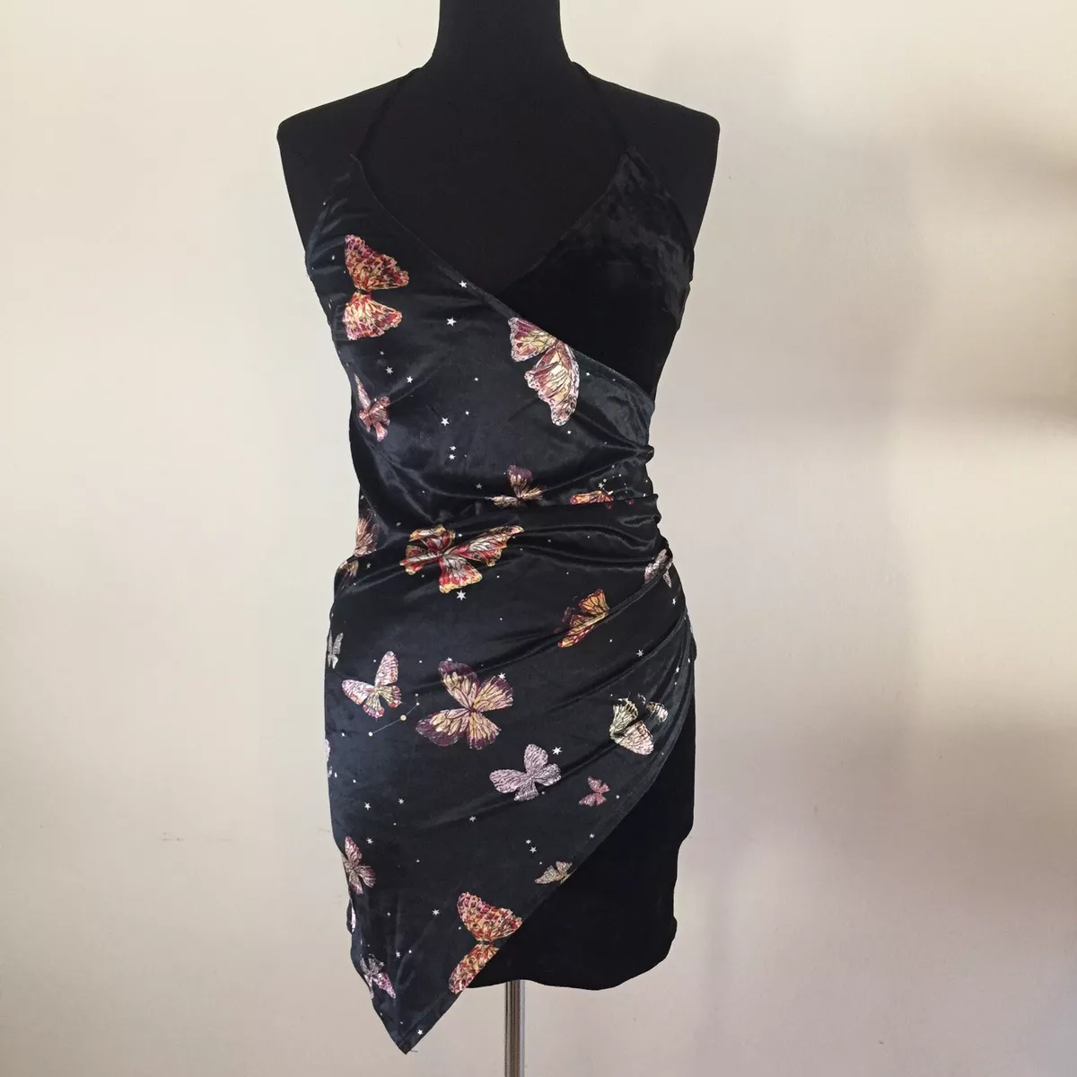 Velvet butterfly cheap dress