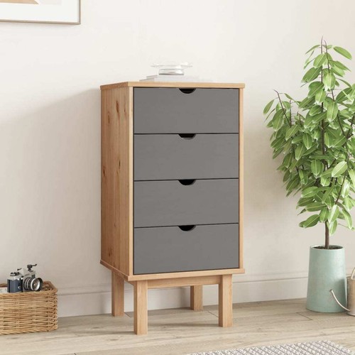 Cajonera Cómoda Armario Archivador Mueble de Salón Madera Maciza de Pino vidaXL - Imagen 2 de 24