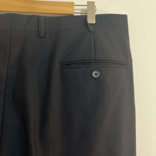 PARK AVENUE Size 39 Reg Men’s Dress Pants Black Slacks Comfort Fit Pure Wool - Picture 9 of 10