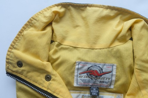 AVIREX JACKET SHELL VTG WINDBREAKER MADE IN KOREA Y2K 90s MENs YELLOW SZ XXL - Picture 4 of 5
