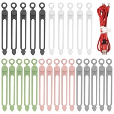 25 Pcs Silicone Cable Ties Reusable Cord Wraps for Charging Cords Computer