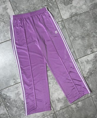 Adidas Firebird Loose Wide Leg Pull On Track Pants Womens L Retro Y2K  Lavender