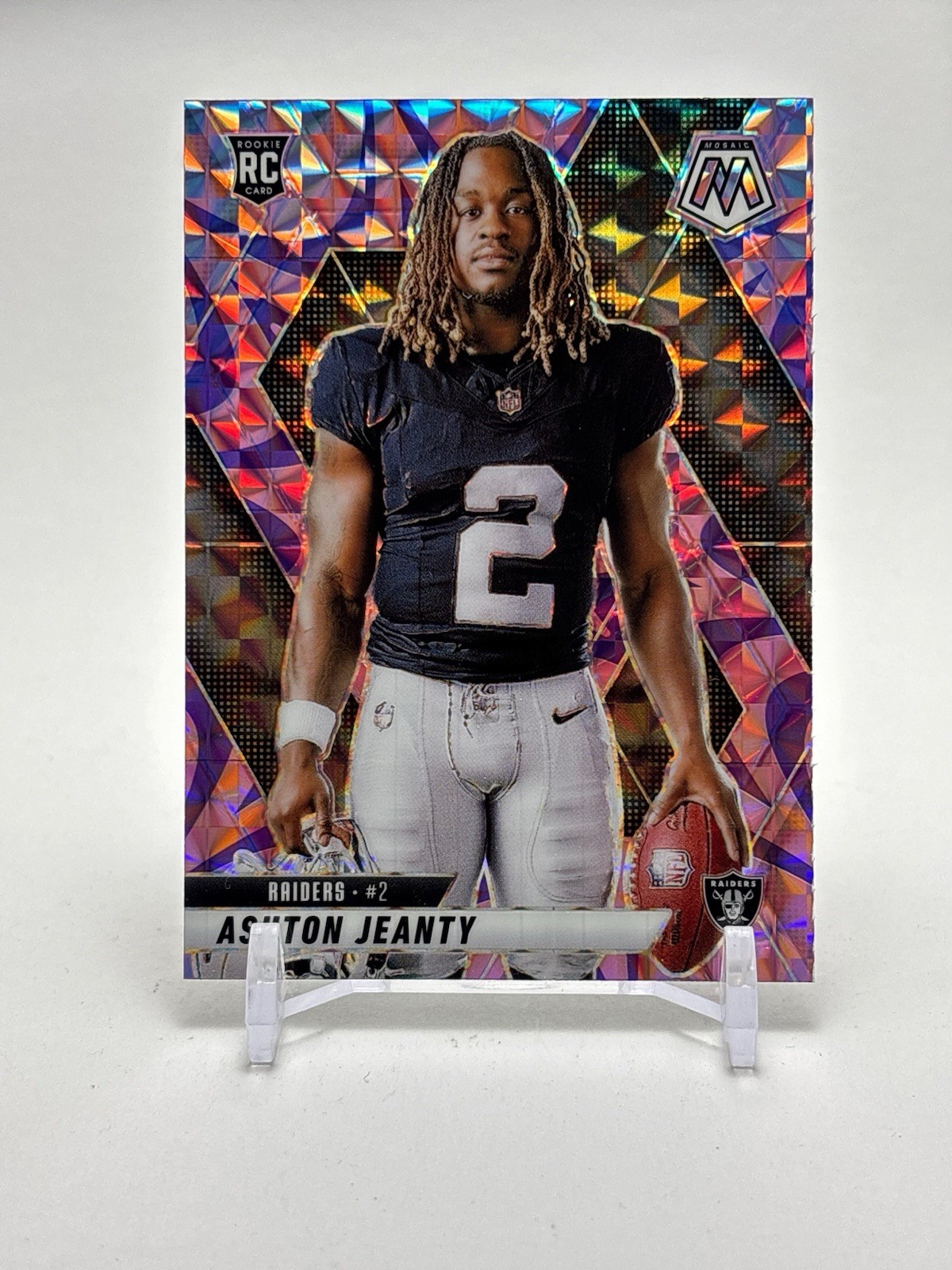 2025 Mosaic Purple Reactive Ashton Jeanty Variation Prizm #287 Raiders