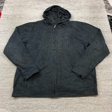Harley Davidson Full Zip Hoodie XL Gray Motorcycle Spellout Biker HD Embroidered
