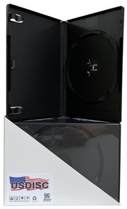 5 USDISC DVD Cases Standard 14mm Premium, Single 1 Disc (Black)