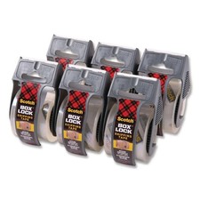 Scotch Box Lock Packaging Tape, 1.5" Core with Dispenser 1.88" x 22.2 yds, 6/Pa