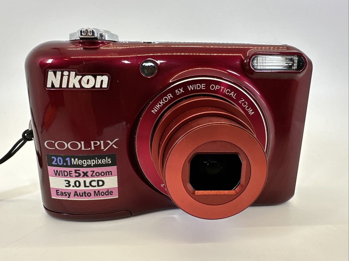 美品 Nikon COOLPIX L28 レッド 単3電池駆動 Nikon COOLPIX L28 20.1 MP Digital Camera with 5x Zoom Lens and 3