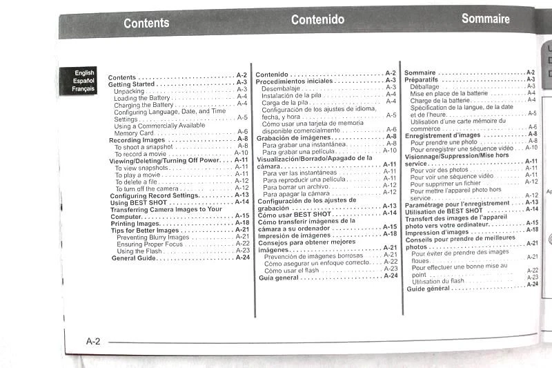 Cámara Digital Casio Modelo EXS880 Guía del Propietario Manual Folleto de Referencia Básico Foto 4 de 4