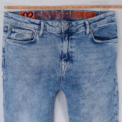 Herrens SuperDry 02 TRAVIS Slim Skinny Elasthan Blau Jeans W36 L34