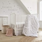 - Skylar Crib Bed Set - Baby Nursery Set - White - Soft Cascading Ruffles - 4.