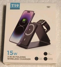 Wireless Fast Charger Station Dock Folds For Phone Smart Watch Earbuds Accessory