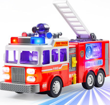 LED Fire Truck Toy for Toddlers - LED Projections  Sirens, Bump and Go Fire Eng