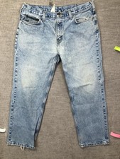 Vintage Carhartt Jeans Mens 38x30 Light Wash Blue Denim Relaxed Fit 90s
