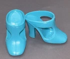 New ListingVintage Mod Barbie Silver Serenade 3419 Shoes Aqua Blue Japan T-Strap Heels