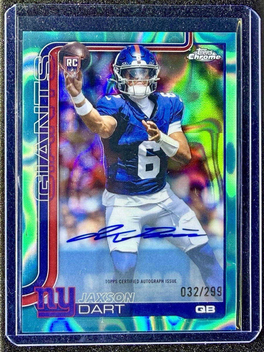 Jaxson Dart 2025 Topps Chrome Rookie Variation Auto Teal Lava /299
