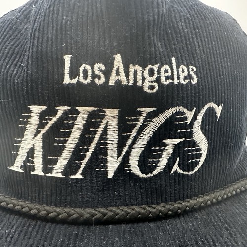VINTAGE Los Angeles Kings Hat Cap Strap Back Youngan Corduroy Script Motion 90s - Picture 12 of 16