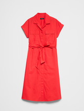Poplin Utility Midi Shirtdress Tomato Regular MULTI SIZE HOT SALE