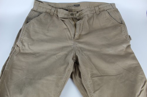 Lot Of 4 Carhartt Relaxed Fit Tan Twill Utility Work Pants 42 x 34 BN0324-M - Picture 9 of 23