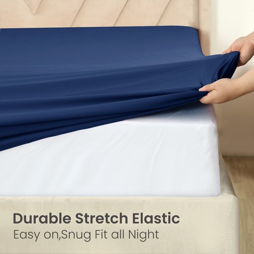 Full Fitted Sheet 16” Extra Deep Pocket Elastic Bed Sheets Twin Full King Queen - Picture 28 of 108