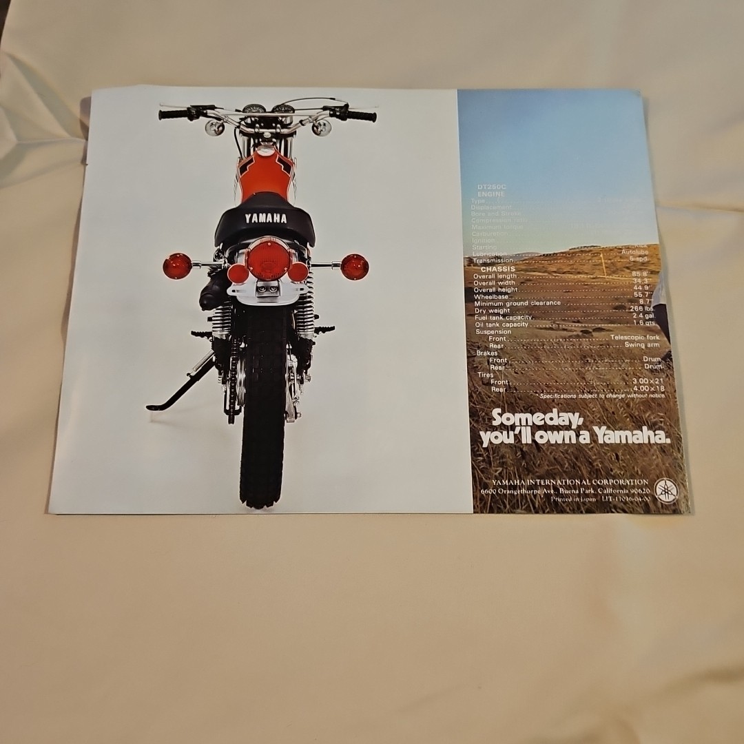 Pre-owned Original 1976 Yamaha DT250  Motorcycle Sales Brochure