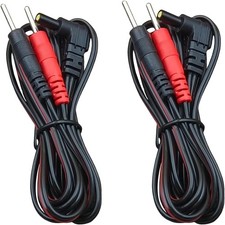 2-Pack TENS Unit Electrode Lead Wires 2.35mm Shielded Plug for TENS 7000, N
