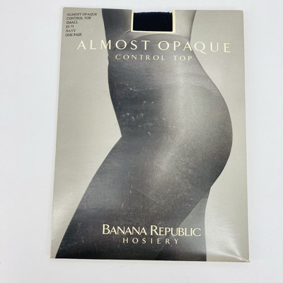 Banana Republic Small Control Top Pantyhose Almost Opaque Navy NOS Hosiery
