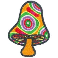 Patch - C&D Visionary - Mushroom Tie-Die 1.7"x2.3" NEW Iron-On Embroidered