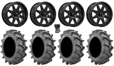MSA Spark 18'' Wheels Gloss Black 33x8 4ply BKT 171 Tires UForce U10Pro/U10XL Pro