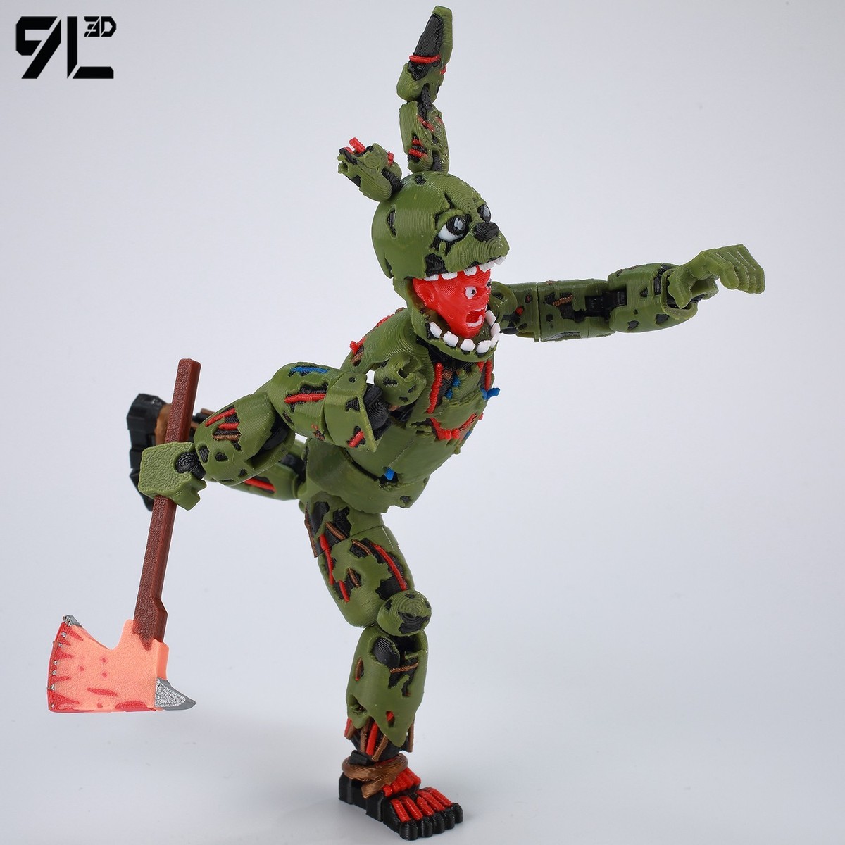 9L3D Printed FNAF Freddy Fazbear's Pizza Springtrap Toys Action