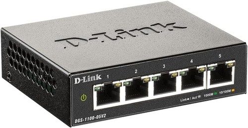 D-Link DGS-1100-05V2 5-Port Gigabit Smart Managed Switch with VLAN support, laye - Photo 3/3