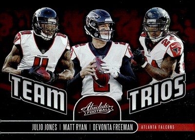 2019 Panini Absolute #TT-AF Devonta Freeman / Julio Jones / Matt Ryan Team Trios
