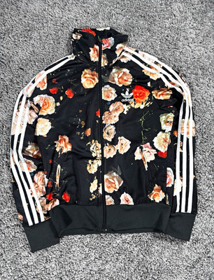 adidas Originals Damen Trainingsjacke Blumenmuster schwarz/mehrfarbig Gr. 36