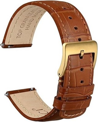 WOCCI Watch Band, Top Grain Leather, Embossed Alligator Grain, Quick Rel...