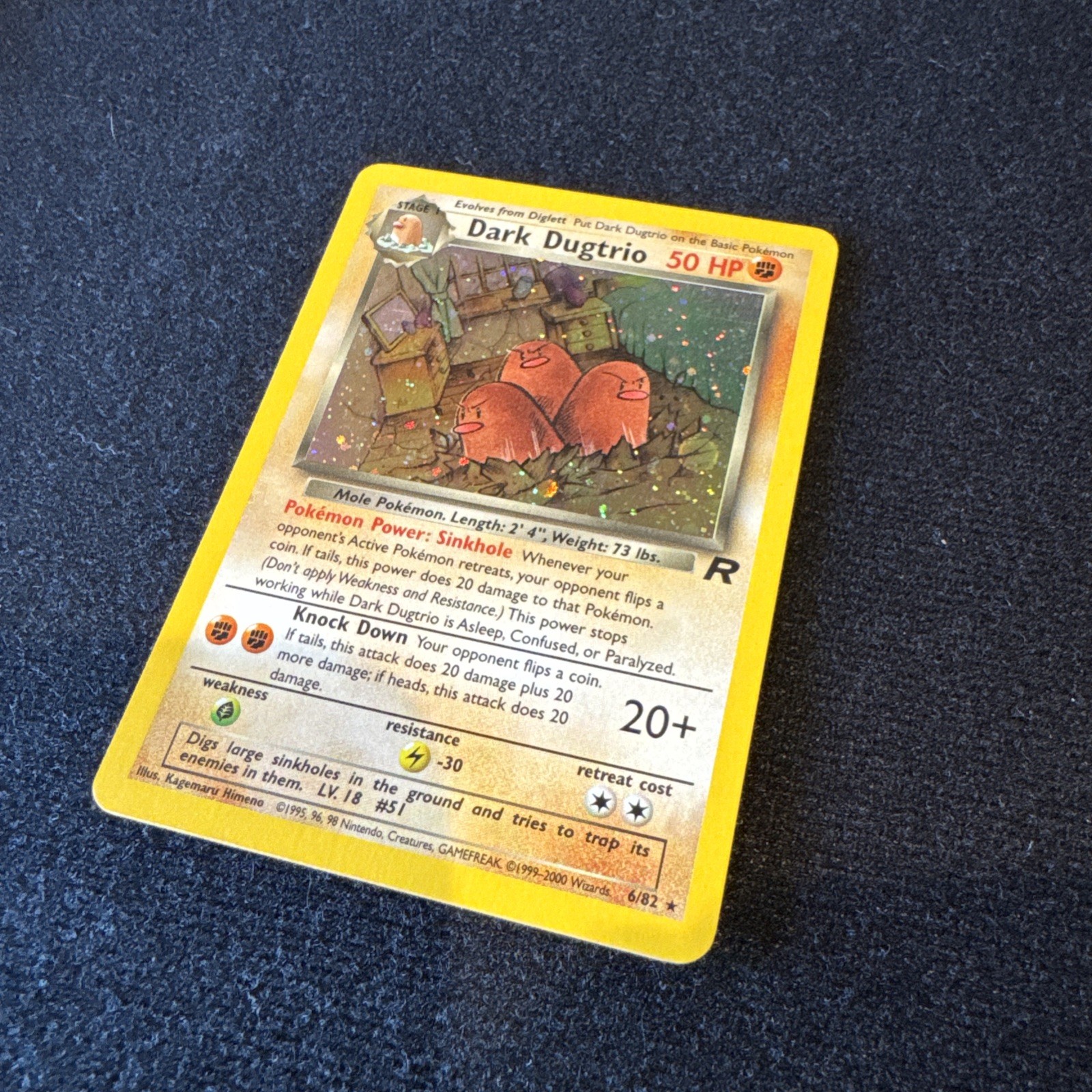 Dark Dugtrio 6/82 Team Rocket Vintage Pokemon TCG MINT Rare Holo