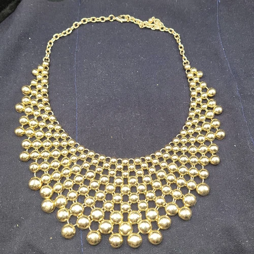 VETEMENTS Collare a rete mezzo tondo tono oro 16"+3" ottime condizioni orecchini