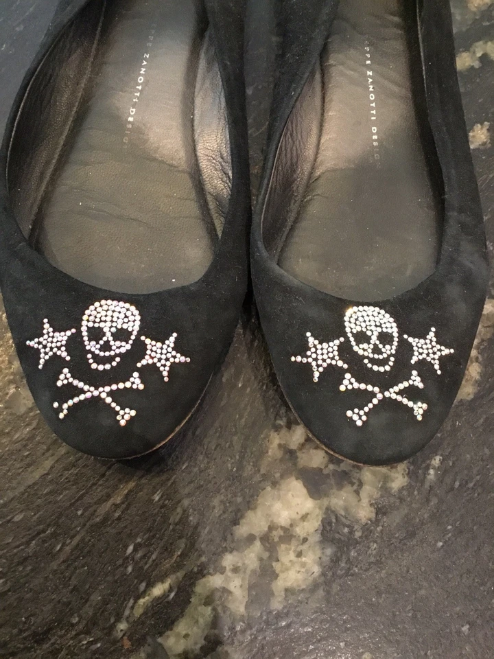 Authentique Ballerines Daim Noir Giuseppe Zanotti 39,5  - Photo 2/4