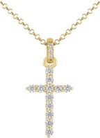 Jacques Lemans - Kette Kreuz Sterlingsilber Vergoldet Mit Zirkonia - SV-C253B