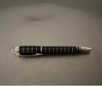 Montblanc Rollerball schwarz silber Karomuster mit Clip