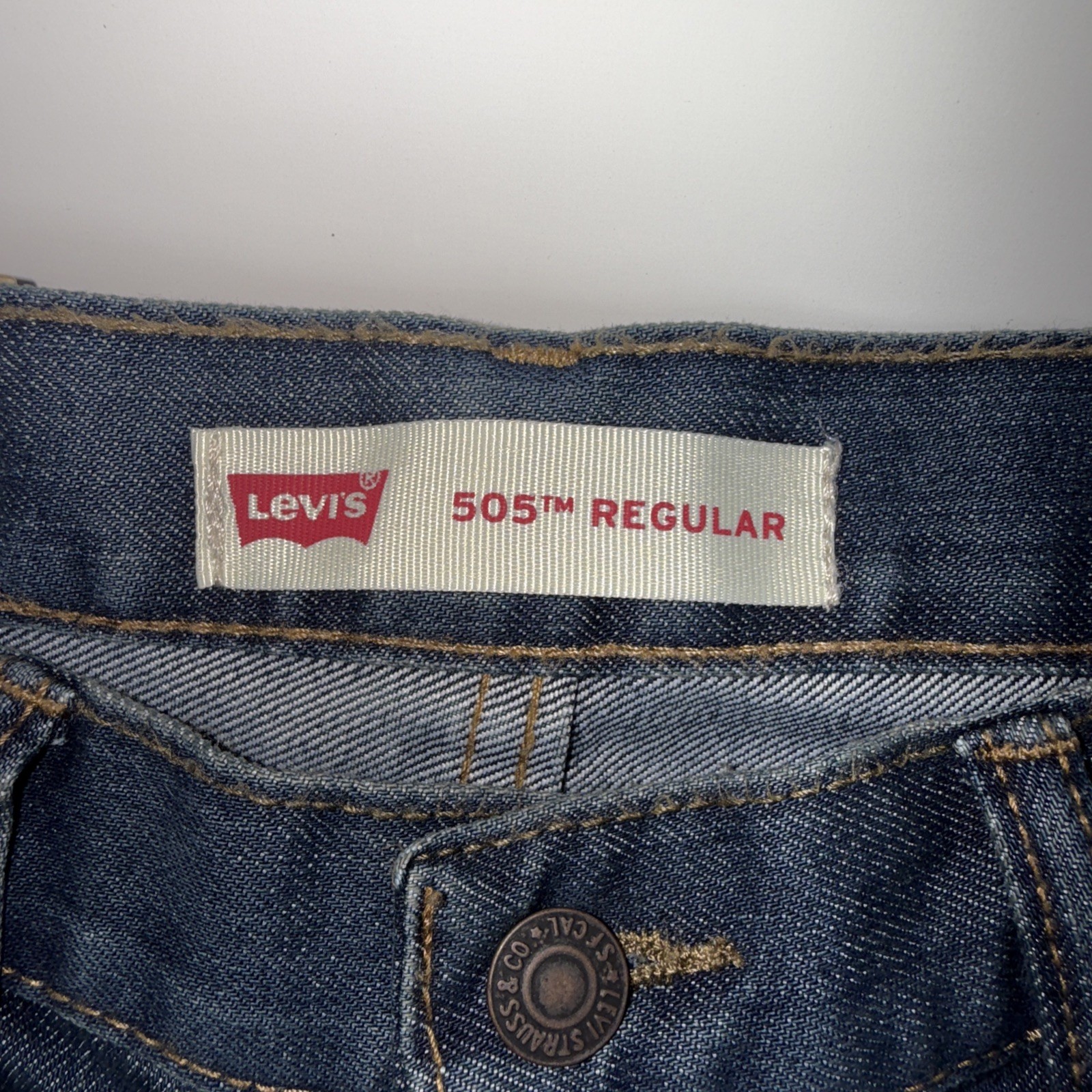 BOYS LEVI'S 505 REGULAR FIT JEANS SIZE 14 HUSKY 33X28 image 8