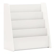 4-tier Kids Wooden Bookshelf Toddlers Book Rack w/Deep Shelves White
