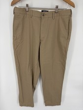 Lands' End Men's Traditional Fit No Iron Chino Pants Beige 32 Stretch Khaki