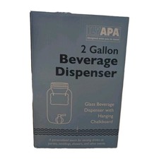 2 Gallon Beverage Dispenser Glass Jar Dispenser With Spigot Brand New
