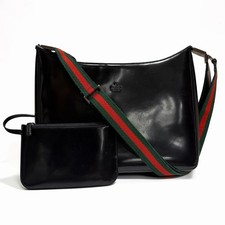 Borsa a tracolla Gucci linea Sherry in pelle nera autentica