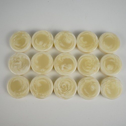 Vtg Crisloid Backgammon Checkers 30 Large 1.7" Brown White Swirl - Made in USA - Picture 4 of 14