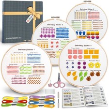 Classic Embroidery Stitches Practice Kit, Embroidery Kit for Beginners, Begin...