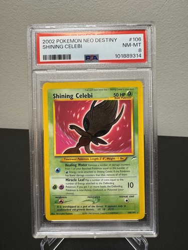 Pokemon Neo Destiny 2002 Shining Celebi 106/105 PSA 8 Near-Mint To Mint