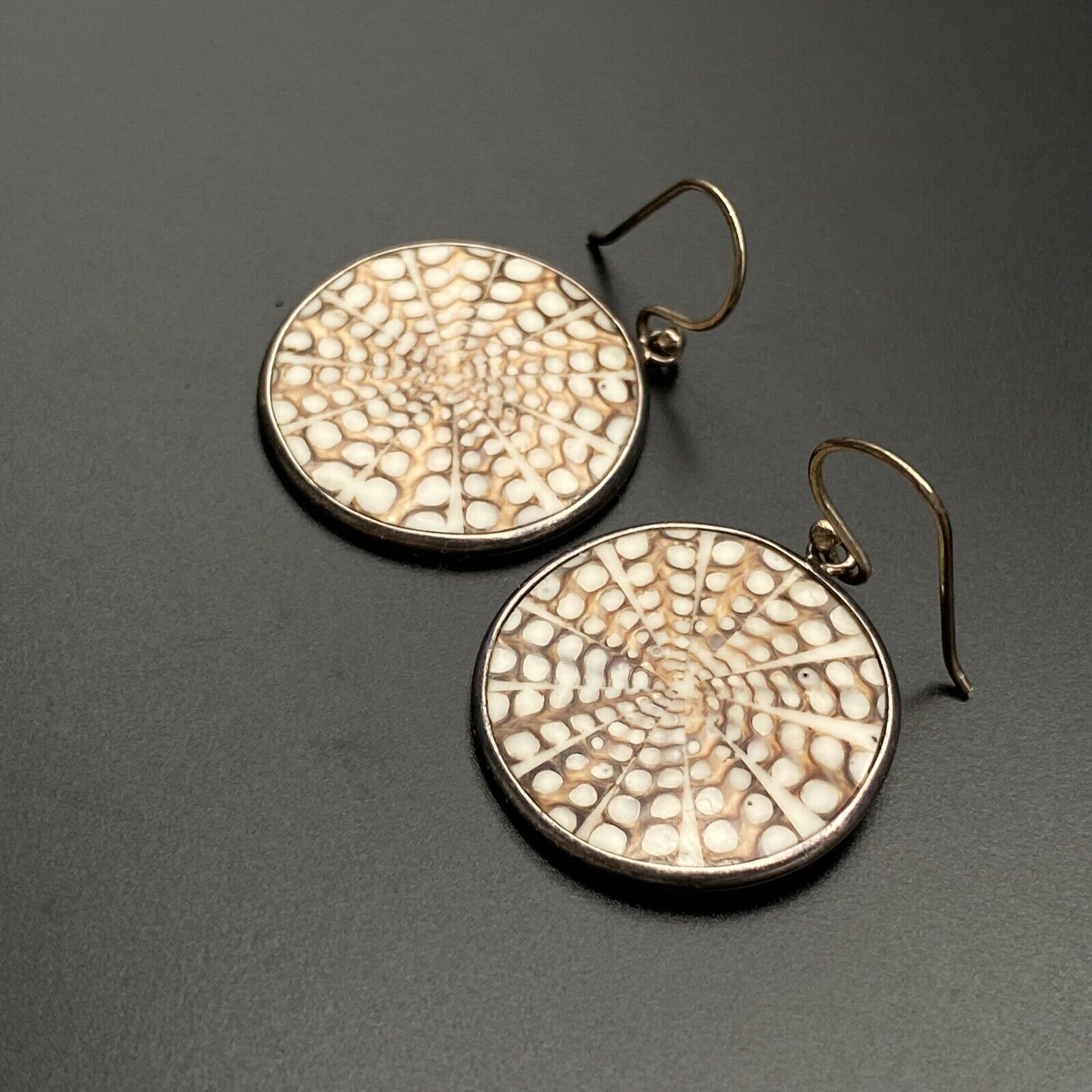 Vintage Shell Silver Dangle Earrings - image 8