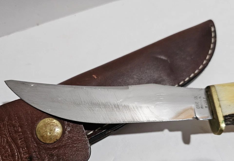 Cuchillo de caza Case XX 523-5 SS ciervo vintage 1991 Bradford PA EE. UU. con funda Foto 2 de 4