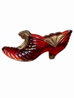 Fenton Art Glass Ruby Red Cinderella Slipper Signed Randy Fenton Hand Painted